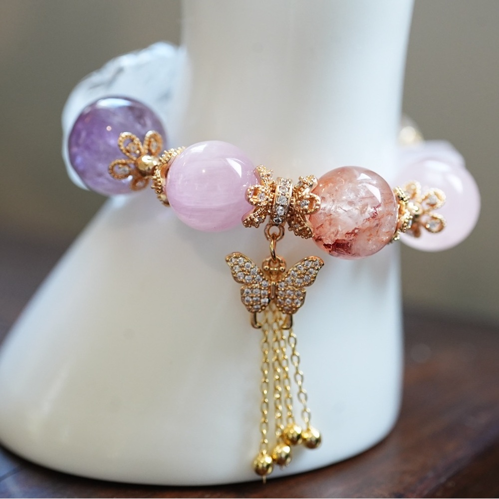 Multicolor Beaded Bracelet with Gold Accents